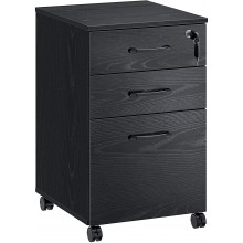 Rolanstar File Cabinet 3 Drawer with 1 Lock Rolling Mobile Filing Cabinet Under Desk Vertical File Cabinet with Wheels for Letter Sized Documents Hanging File Folders,Home Office