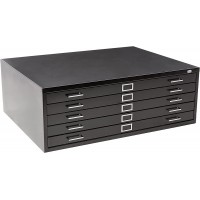 Safco Products Flat File for 42"W x 30"D Documents 5-Drawer Additional options sold separately Black