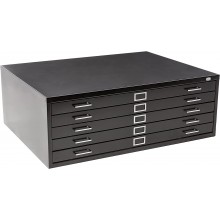 Safco Products Flat File for 42"W x 30"D Documents 5-Drawer Additional options sold separately Black