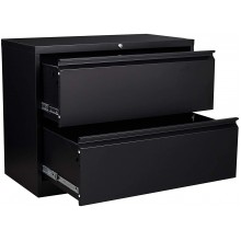 STEELCUBE 2 Drawer Lateral File Cabinet 2 Drawer Lateral File Cabinet with Lock Metal Lateral File Cabinet for Home and Office. Black