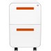 Stockpile 2-Drawer Modern Mobile File Cabinet Commercial-Grade White Orange