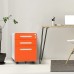 Superday Metal File Cabinet with Wheels and Keys 3 Drawer Filing Cabinet Pre-Assembled Mobile Under Desk Storage Cabinet for A4 Letter Legal Orange
