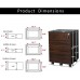 TOPSKY 3 Drawers Wood Mobile File Cabinet Fully Assembled Except Casters Walnut