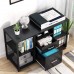 Tribesigns 2 Drawer Wood File Cabinet Mobile Lateral Filing Cabinet Modern Storage Cabinets Printer Stand with Open Storage Shelves Letter Legal A4 Size