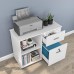 Tribesigns 2 Drawers File Cabinet with Lock Mobile Lateral Filing Cabinet for Letter Size Printer Stand with Rolling Wheel and Open Storage Shelves for Home Office White