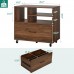 YITAHOME Large Lateral File Cabinet 1 Drawer File Cabinet for A4 Letter & Legal Size Files Printer Stand with Open Storage Shelves for Home Office Walnut