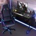 Computer Desk Minimalistic Z Shaped Gaming Desk with LED Light 40'' Simple Style PC Table Comfortable Workstation for Home Office Studying Room Gaming Corner – Classic Black
