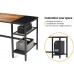 CubiCubi Computer Home Office Desk 55 Inch Small Desk Study Writing Table with Storage Shelves Modern Simple PC Desk with Splice Board Brown Black