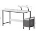 CubiCubi Small Computer Desk 47 Inch Home Office Multipurpose Writing Desk with Extra Storage Rack and Moveable Shelf White