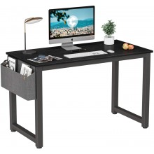 Cubiker Computer Desk 47" Sturdy Office Desk Modern Simple Style Table for Home Office Notebook Writing Desk with Extra Strong Legs Black