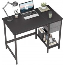 Cubiker Computer Home Office Desk with Drawers 40 Inch Small Desk Study Writing Table Modern Simple PC Desk Black
