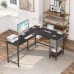 Cubiker L-Shaped Computer Desk Home Office Corner Desk with Non-Woven Drawer Sturdy Writing Table Space-Saving Easy to Assemble