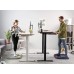 FEZIBO 55-Inch Dual Motor Height Adjustable Electric Standing Desk with Keyboard Tray Sit Stand Table with Splice Board Black Frame Black and Rustic Brown Top