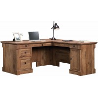 Sauder Palladia L-Shaped Desk Vintage Oak finish
