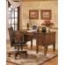 Signature Design by Ashley Hamlyn Traditional Home Office Desk with Storage and Pull Out Tray Medium Brown