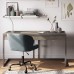 SIMPLIHOME Erina SOLID WOOD and Metal Modern Industrial 60 inch Wide Home Office Desk Writing Table Workstation Study Table Furniture in Distressed Grey with 2 Drawers