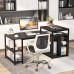 Tribesigns Extra Large Computer Desk with Storage Shelf Home Office Desk with Printer Stand & Cabinet Bookcase Combo Writing PC Table with Space Saving Design,Black