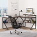 Tribesigns L Shaped Desk with Storage Shelves 63 inch Industrial Corner Computer Desk with Monitor Stand Study Writing Table Workstation for Home Office Rustic Brown