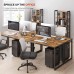 VASAGLE Computer Writing Desk 55 Inch Office Study Table Work from Home with 8 Hooks Metal Frame Industrial 55.1 Rustic Brown