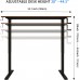 Win Up Time Height Adjustable Standing Desk- Adjustable Computer Desk Sit Stand Desk Frame & Top Manual Stand Up Desk Great for Office & Home Use 55 x 28 Inches Teak