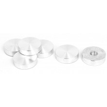 Aexit Table Glass Home Office Furniture Round Aluminum Disc Silver Tone M10 Female Thread 30mm Home Office Furniture Sets Dia 6pcs
