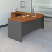 Bush Business Furniture Series C 72W Bow Front L Shaped Desk with 48W Return and Mobile File Cabinet in Natural Cherry