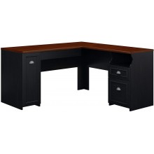 Bush Furniture Fairview L Shaped Desk in Antique Black