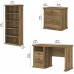 Bush Furniture Yorktown Home Office Desk with Lateral File Cabinet and 5 Shelf Bookcase 50W Reclaimed Pine