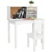 DAMML Student Table and Chair Set Computer Desks for Home Office Sturdy Laptop Workstation Wooden Table Space White Computer Table Desk
