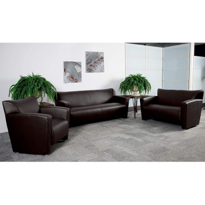 Flash Furniture HERCULES Majesty Series Reception Set in Brown LeatherSoft