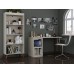 Manhattan Comfort Hampton Modern Home Basic Furniture Office Set with Writing Desk and Bookcase 2 Piece Off White