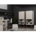 Manhattan Comfort Hampton Modern Home Basic Furniture Office Set with Writing Desk and Bookcase 2 Piece Off White