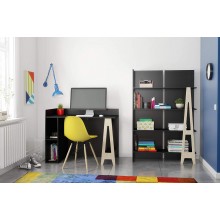 Nexera Atypik 2 Piece Home Office Set Black and Birch Plywood