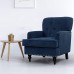 Accent Chairs,Mid Century Accent Chair for Living Room Button Tufted Arm Chair Nailhead Trim Arm Chairs Blue Set of 1