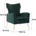Artechworks Curved Tufted Accent Chair with Metal Gold Legs Velvet Upholstered Arm Club Leisure Modern Chair for Living Room Bedroom Patio Green