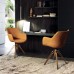 ARTPLAN Mid-Century Modern Swivel Accent Vanity Room Arm Chairs with Gold Plated Metal Legs for Living Room