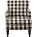 Christopher Knight Home Evete Tufted Fabric Club Chair Black Checkerboard