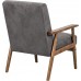 Container Furniture Direct Barlow Modern Vintage Open-Framed Arm Living Room Chair 30.5 Fossil Grey