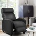 Devoko Recliner Chair Home Theater Seating Pu Leather Modern Living Room Chair Furniture with Padded Cushion Reclining Sofa Chairs Black