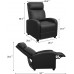 Devoko Recliner Chair Home Theater Seating Pu Leather Modern Living Room Chair Furniture with Padded Cushion Reclining Sofa Chairs Black