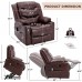 EVER ADVANCED Lift Chair Recliner Electric Recliners for Elderly Living Room Chair with Heating Vibration Massage Remote Control USB Port Cup Holder & Side Pocket for Home Office Brown