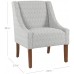 HomePop Modern Swoop Arm Accent Chair Gray Leaf