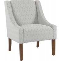 HomePop Modern Swoop Arm Accent Chair Gray Leaf