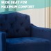 JOYBASE Velvet Armchair Mid Century Modern Accent Chair Wood and Steel Armchair for Living Room Bedroom Navy