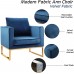 LSSPAID Accent Chairs Velvet Accent Chair Fabric Upholstered Living Room Chairs Golden Metal Legs Arm Chairs Tufted Single Sofa Chair Blue Set of 1