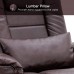 Mcombo Recliner with Ottoman Chair Accent Recliner Chair with Vibration Massage Removable Lumbar Pillow 360 Degree Swivel Wood Base Faux Leather 9096 Dark Brown