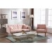 Modern Velvet Single Sofa Chair Upholstered Accent Living Room Chair Comfy Armchair with Rose Golden Metal Legs Tufted Chair for Reading or Lounging Pink