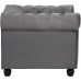 Morden Fort Modern Contemporary Accent Chair with Deep Button Tufting Dutch Velvet Solid Wood Frame and Wood Legs- Light Grey