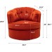Olela Swivel Accent Chair Velvet Barrel Reading Chair Modern Round Bucket Arm Chair for Living Room Bedroom Orange