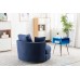 Pannow Modern Akili Swivel Barrel Chair Swivel Accent Sofa Barrel Chairs Round Barrel Chair 360° Swivel with 3 Pillows for Living Room 42.5 Inch Navy